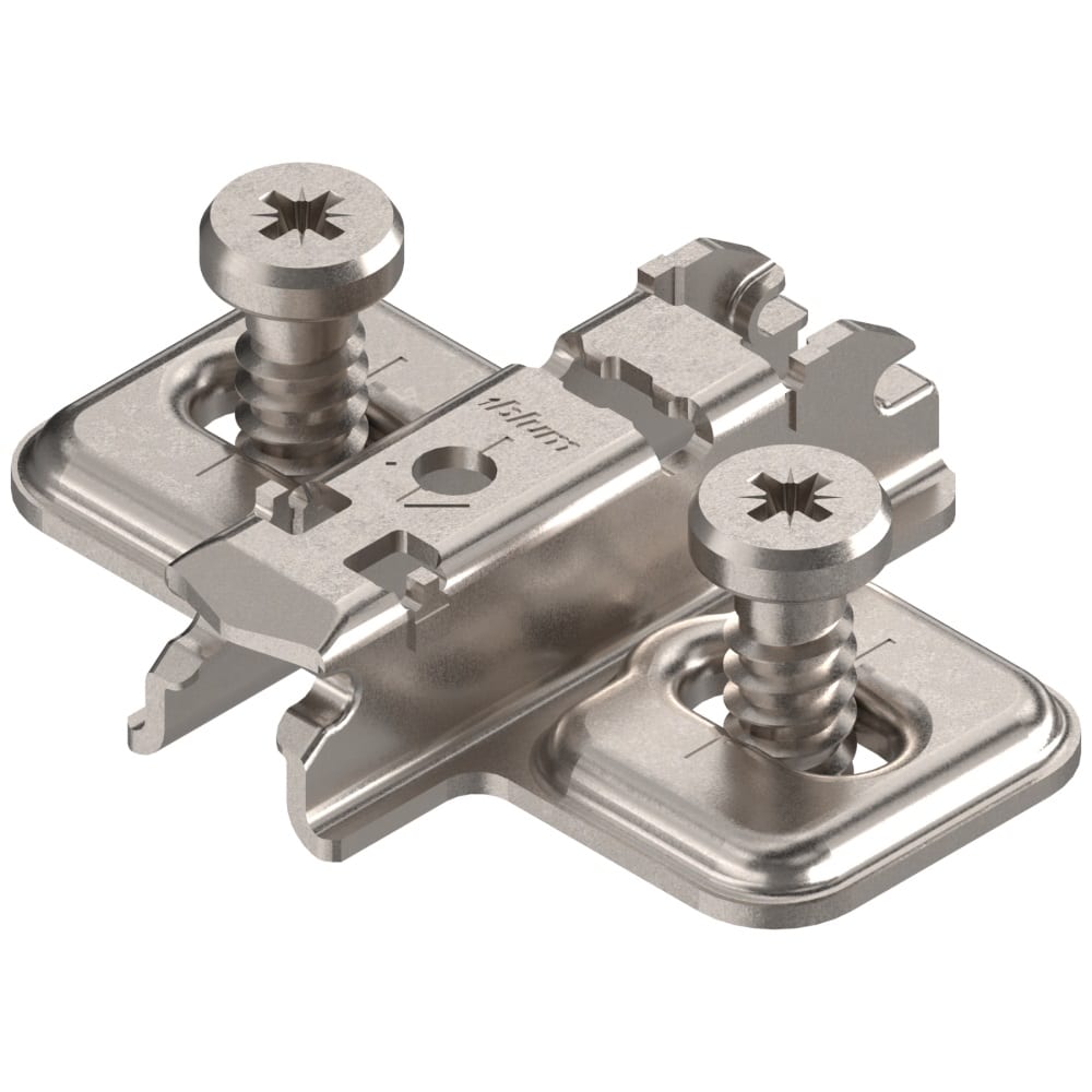 Clip Kreuzmontageplatte Langloch Stahl Systemschrauben Distanz 3 mm - Blum