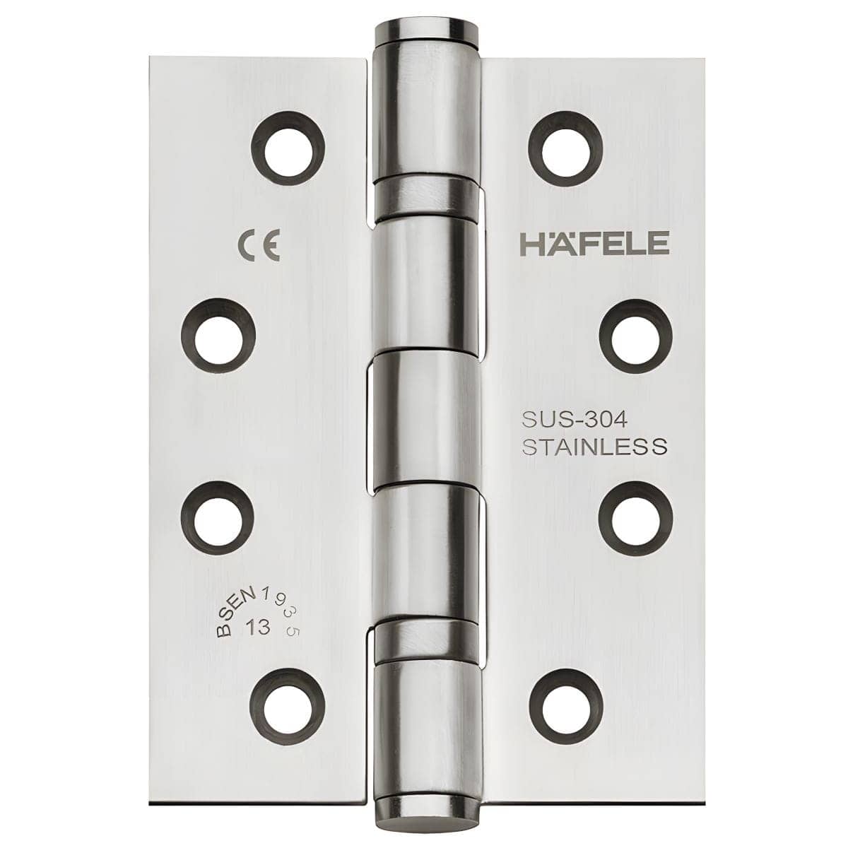 Häfele Aufschraubband für ungefälzte Innentüren bis 120 kg Edelstahl matt käntig, Modell DHB 3222 - 102x76x3
