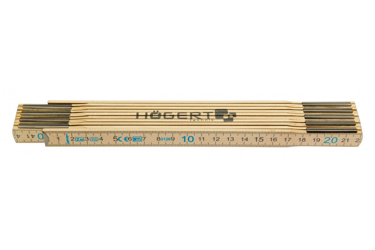 Högert Zollstock mit 10 Gliedern & Zulassung nach MID, 2000 mm