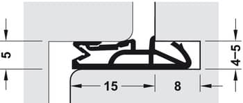 Deventer Haustürdichtung SV 155 Falzbreite 15 mm Türdichtung für Haustüren, Musterstück - ca. 5 cm