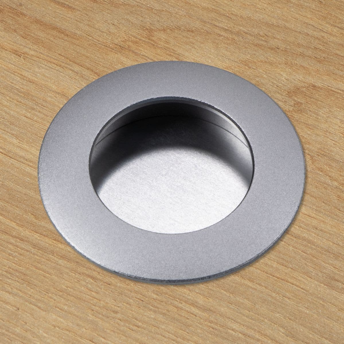 Häfele poignée coquille en aluminium ronde à coller argent, Ø 50 mm