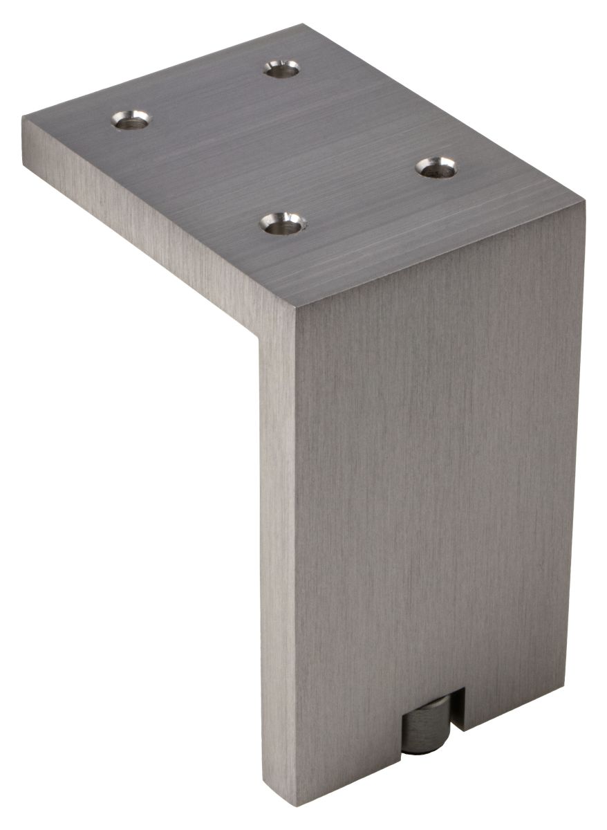 6005100L24-1 Möbelfuß FONDA aus Aluminium eckig höhenverstellbar 100 mm Edelstahl Optik