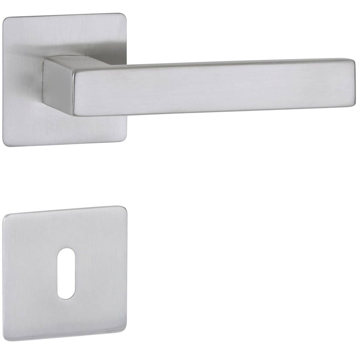 Hermat Türdrücker WEST 02 aus Edelstahl, BB - Buntbart Edelstahl matt