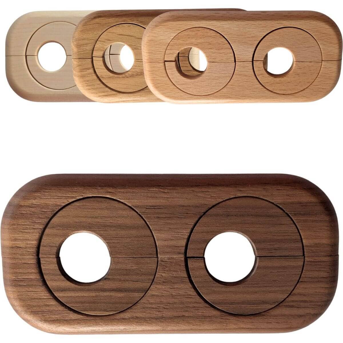 Gedotec Heizkörper-Doppelrosette aus Holz lackiert, 122 x 58 mm