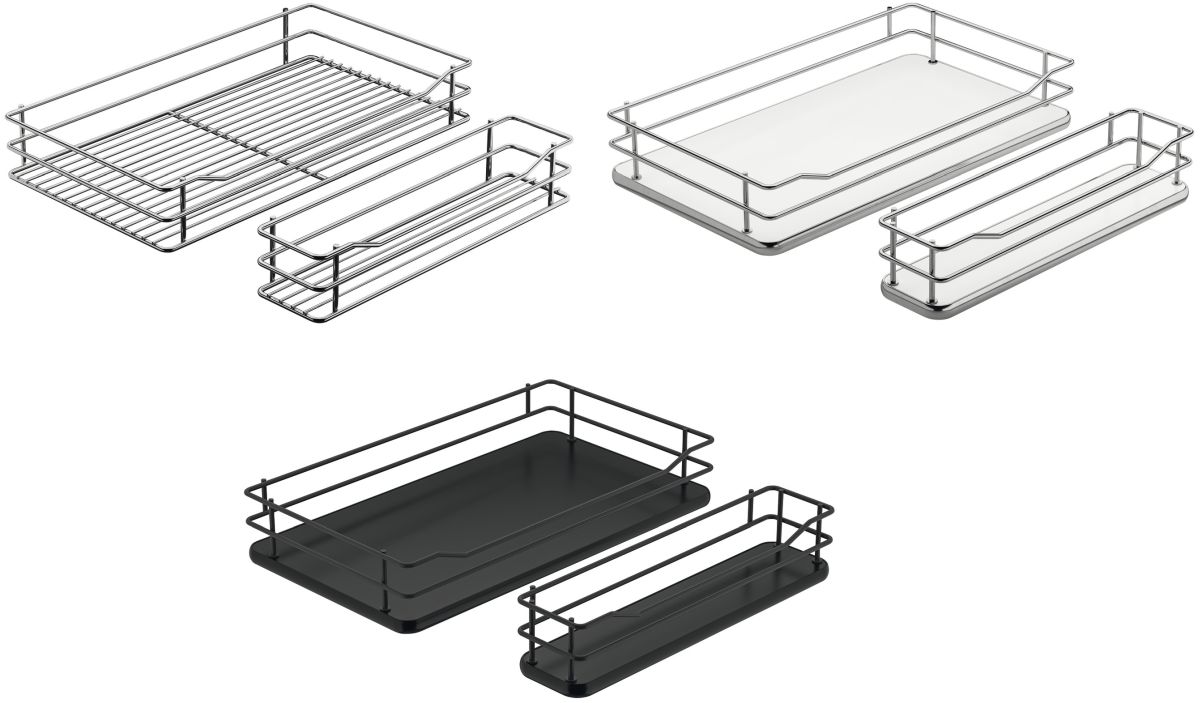 Ersatzkörbe / Tablare für Häfele Hochschrank-Innenauszug, Drahtkörbe - verchromt