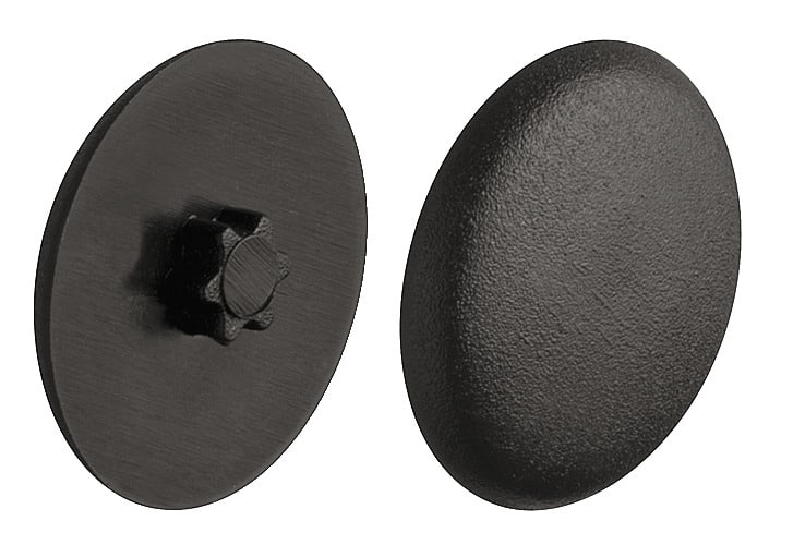 Häfele Abdeckkappe IS20 für TORX Spannplattenschrauben mit Innenstern, schwarz - RAL 9005