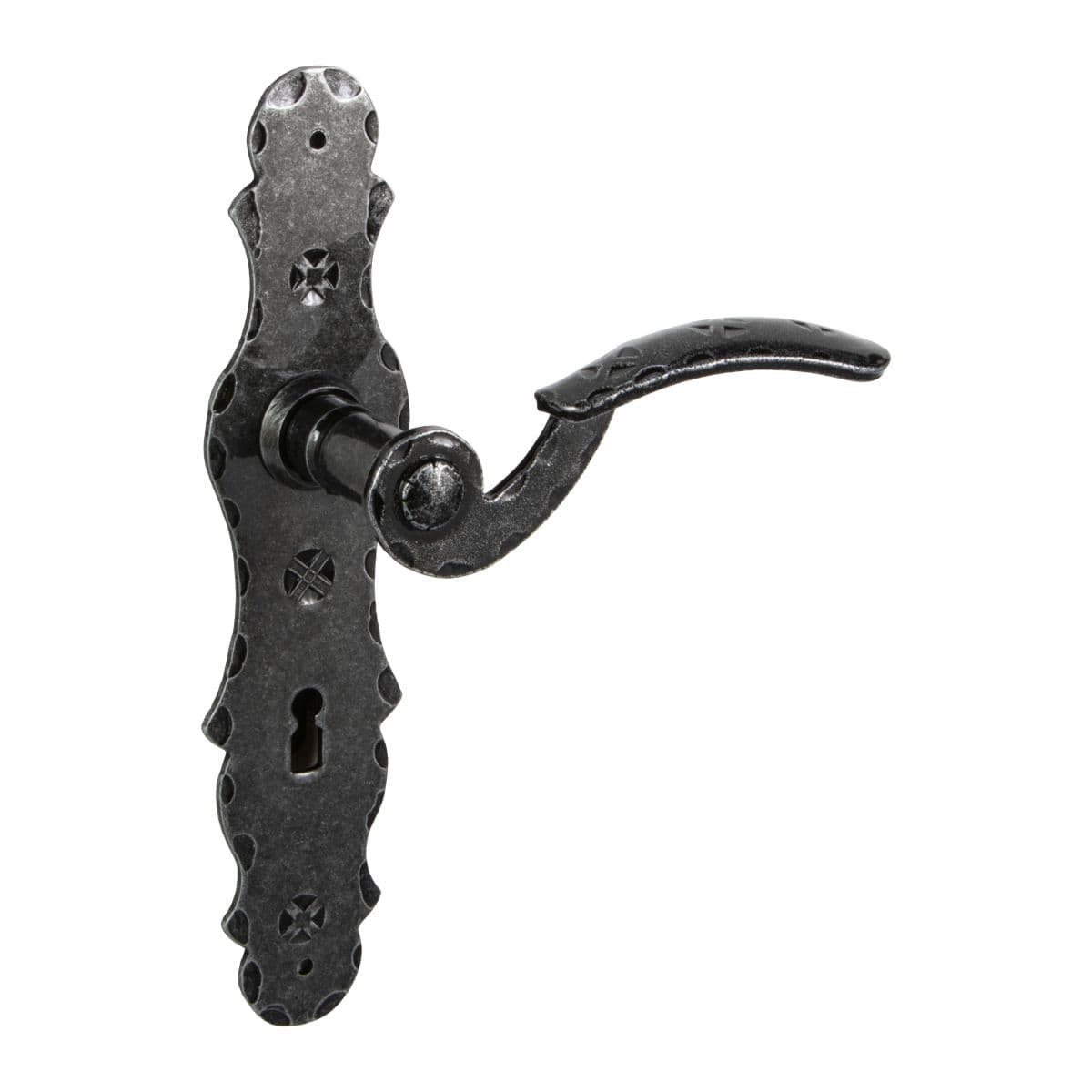 Lienbacher Türdrücker-Garnitur BERN aus Schmiedeeisen DIN 72 & 92, BB 72 mm