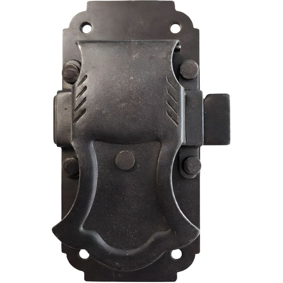 Gedotec Schrankschloss 5013 zum Aufschrauben, Schwarz brüniert Dornmaß 20 mm