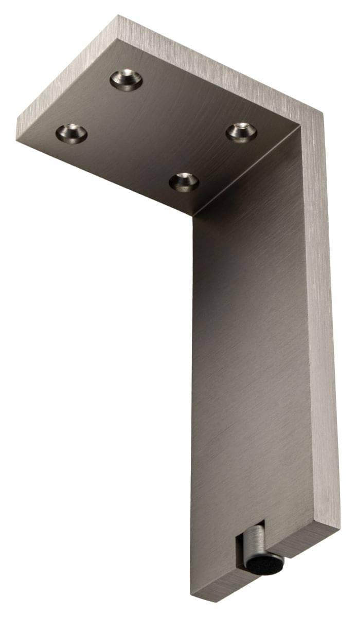 Möbelfuß FONDA aus Aluminium eckig höhenverstellbar 150 mm Edelstahl Optik