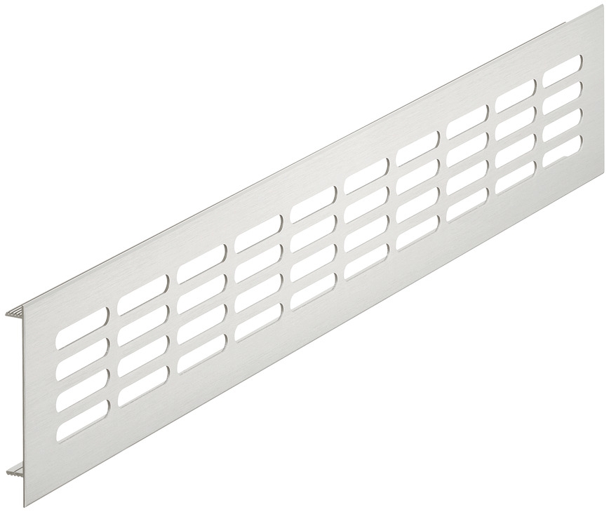 Häfele Grille de ventilation H3623 carrée couleur inox Grille de radiateur aluminium, 250 x 100 mm