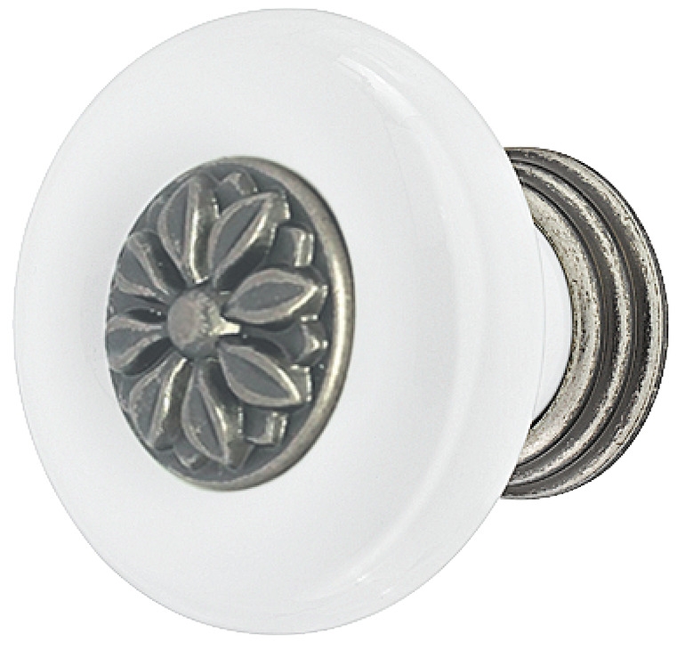 Häfele furniture knob H2023 white tinned antique