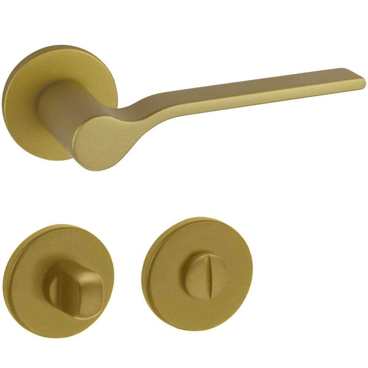 Juego de manillas Fimet ONDA 1230-208 de metal, WC - Cuarto de baño - Latón satinado