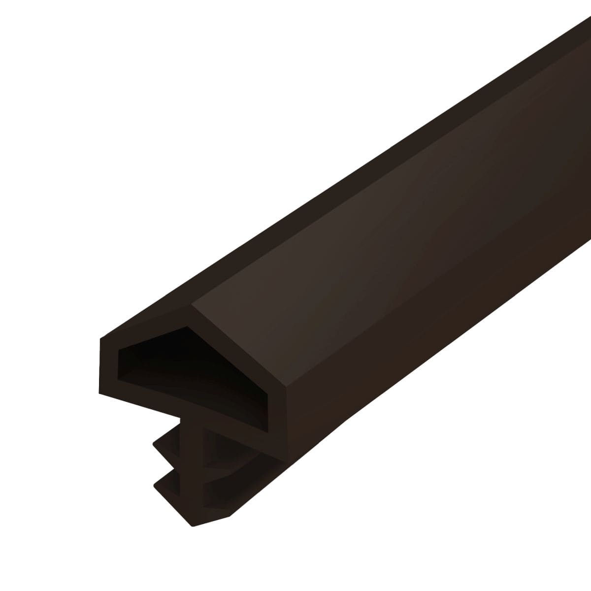 Gedotec Zimmertürdichtung M680 aus PVC für Innentüren mit günstigem Drehpunkt, Dunkelbraun - 6 Meter