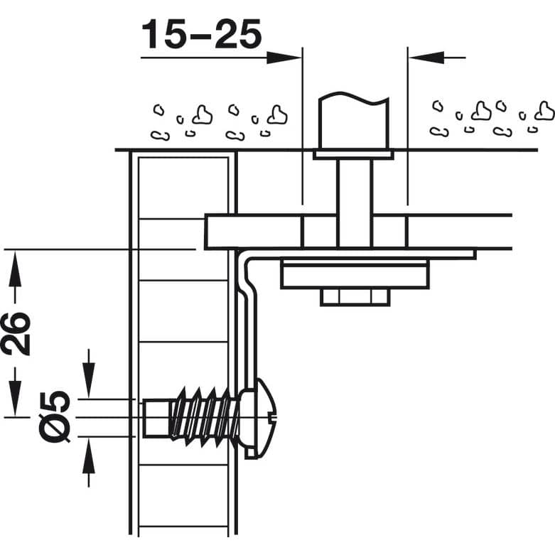 Häfele Conjunto completo de suspensores para armário, capacidade de carga 150 kg Castanho