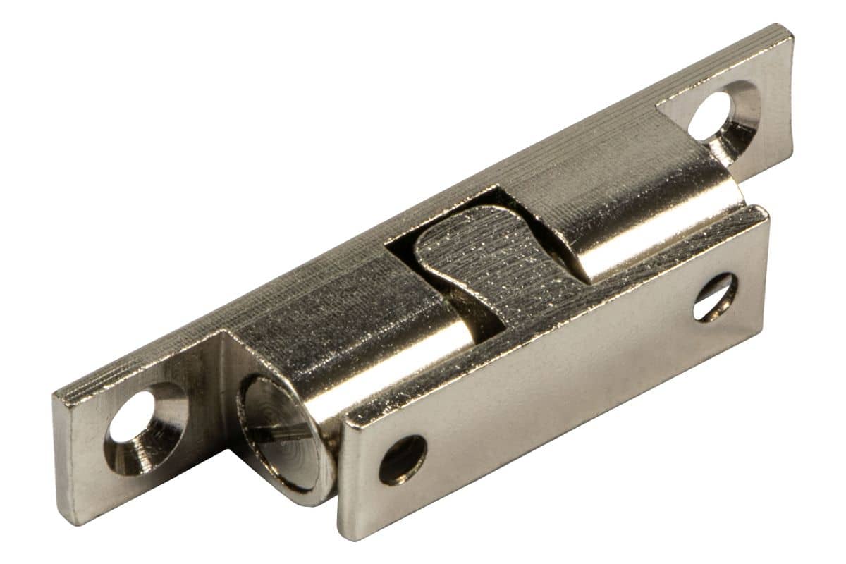 244-20-617-33 Doppel-Kugelschnapper aus Messing verstellbar vernickelt matt 70 mm