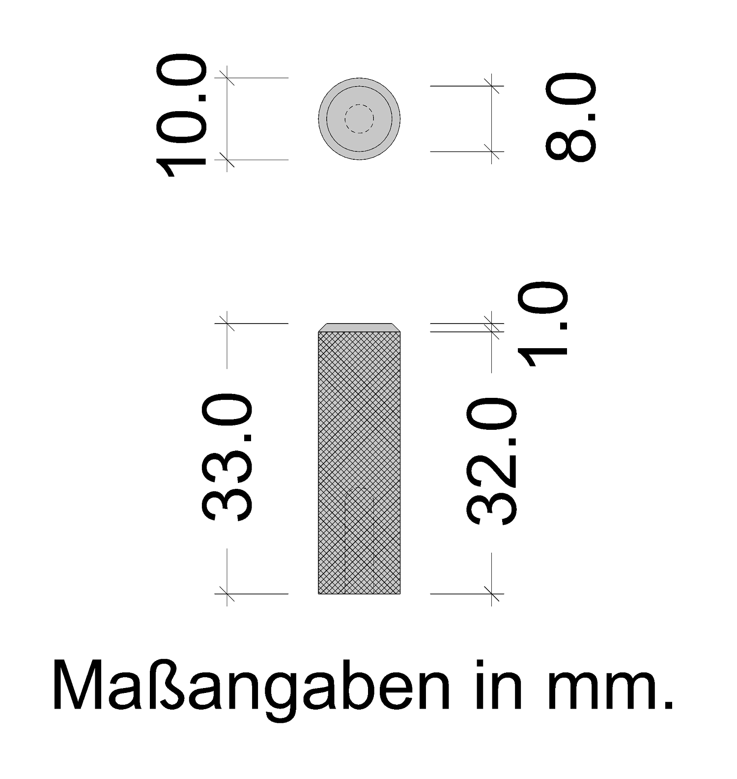 Möbelknopf  Aluminium Skizze