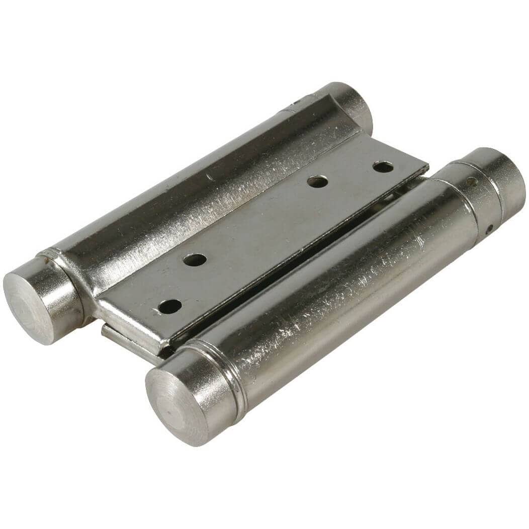 IBFM Pendeltürband aus Stahl vernickelt mit Feder beidseitig öffnend & selbstschließend, 125 mm Tragkraft 27 kg