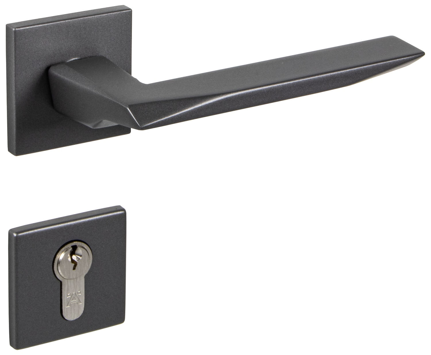 Türdrücker eckig anthrazit Prisma PZ