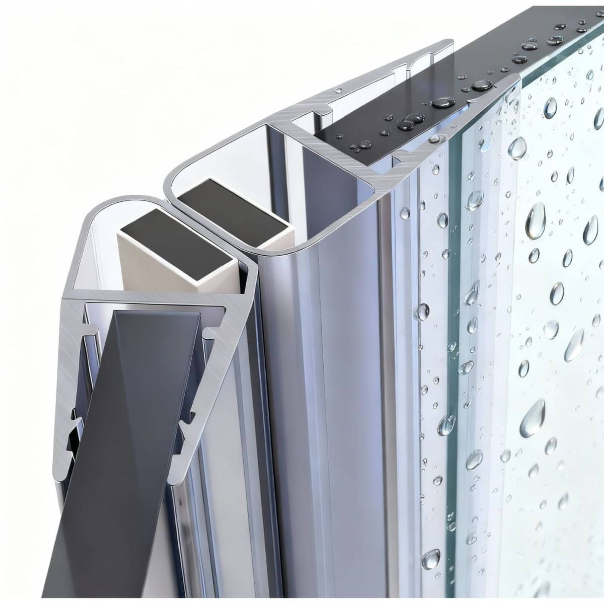 Rehau Magnetdichtung für Duschtüren mit Glasstärke 6 - 8 mm, 135°, 1000 mm