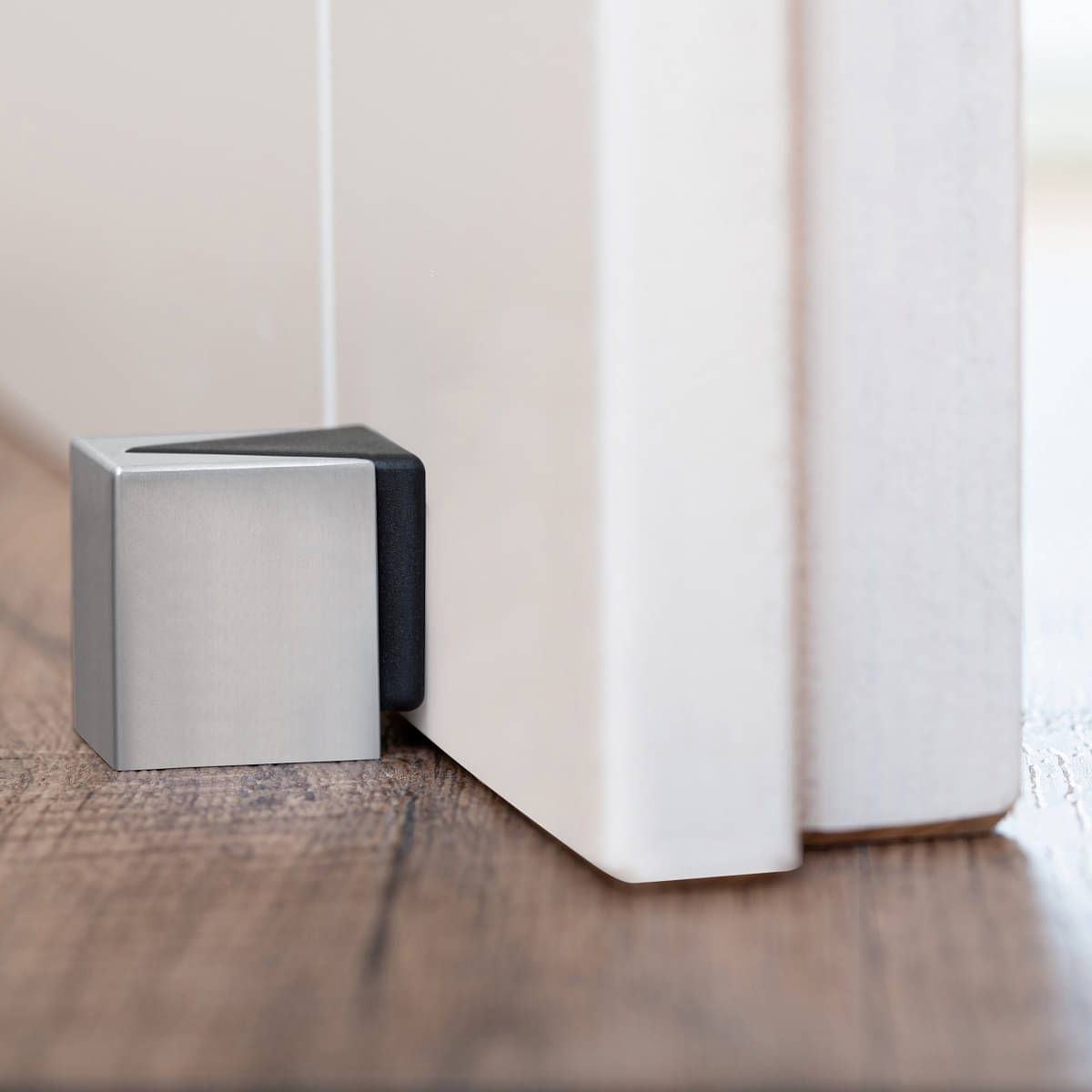 Design Boden-Türpuffer KIRA Silber Türstopper zum Kleben oder Schrauben edelstahl