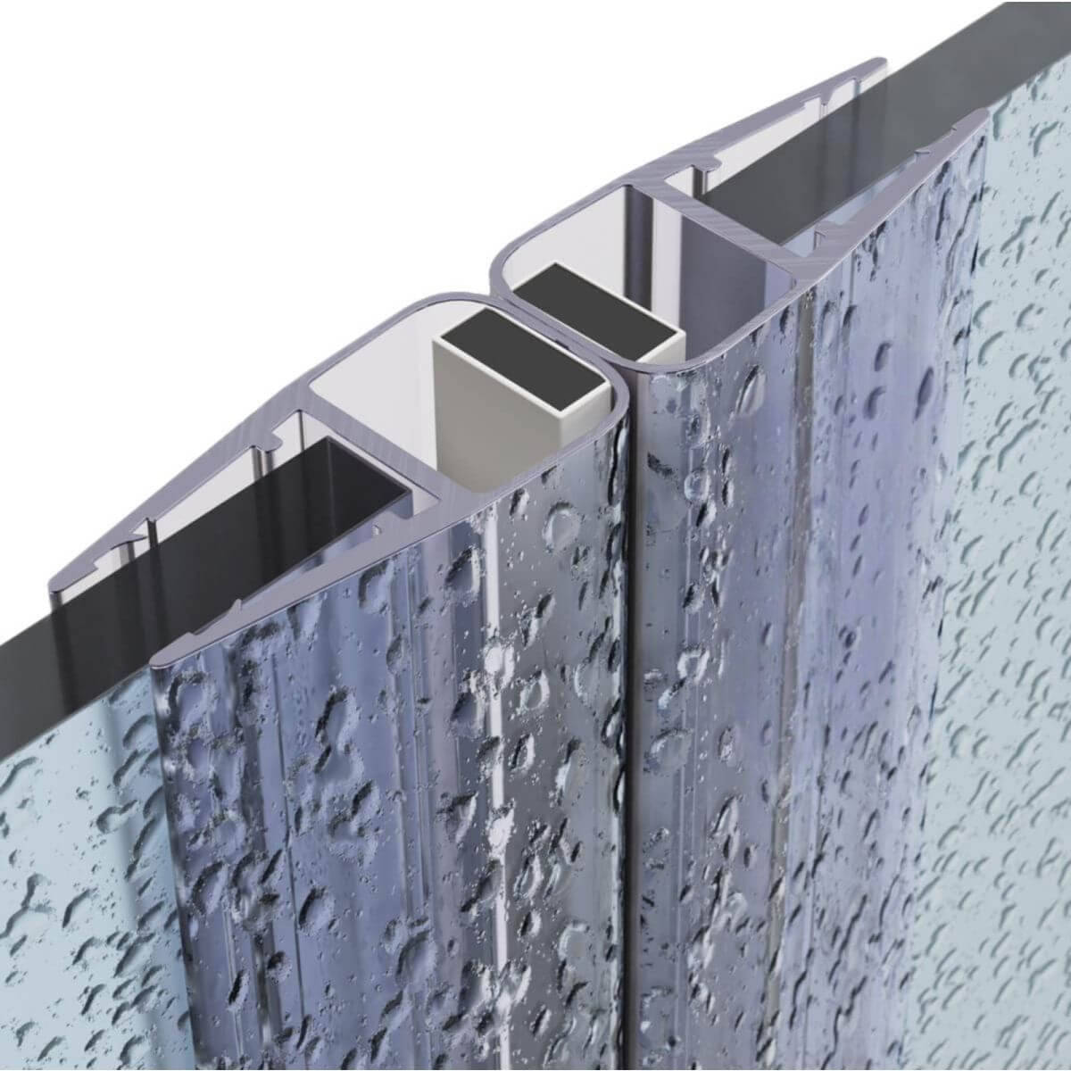 Rehau Magnetdichtung ohne Anschlag für Duschtüren mit Glasstärke 6 - 8 mm, 180° 2000 mm