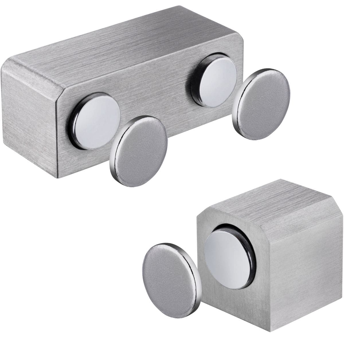 Siso magnete per porte in vetro in acciaio inox per incollaggio Forza di tenuta 2 kg, per porta doppia 2 kg