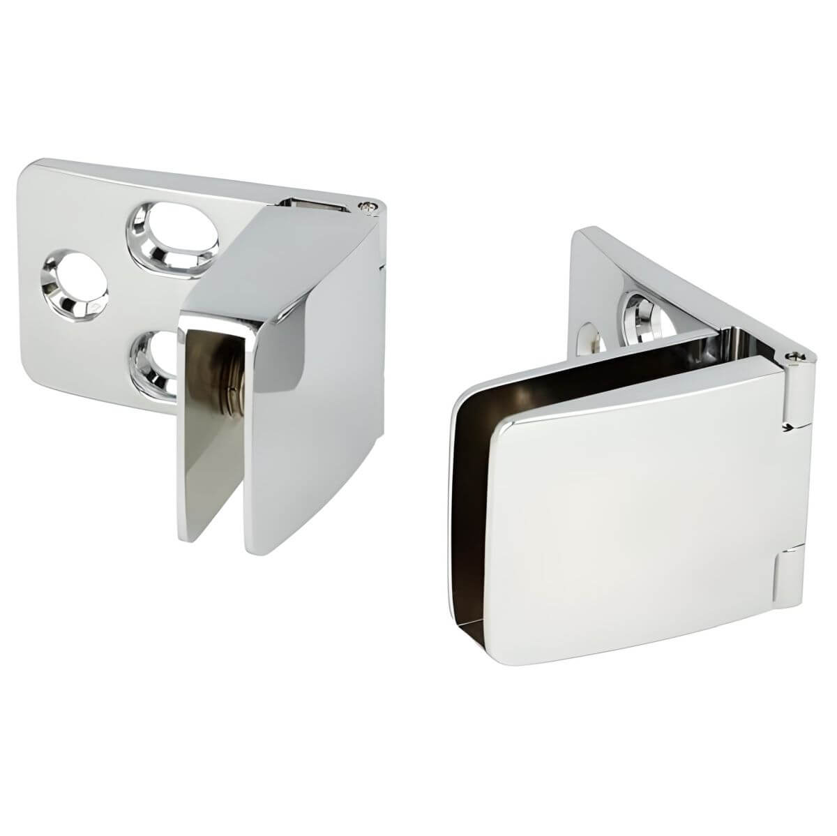 Cerniera per porte in vetro Siso SQUARE in metallo, parte superiore + inferiore, spessore del vetro 4 - 6 mm, cromo lucido