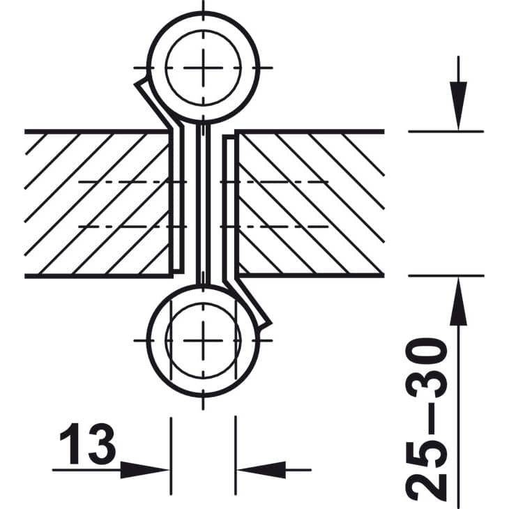 Häfele Pendeltürband SWING aus Stahl für ungefälzte Innetüren aus Holz bis 22 kg, 100 mm ABVERKAUF