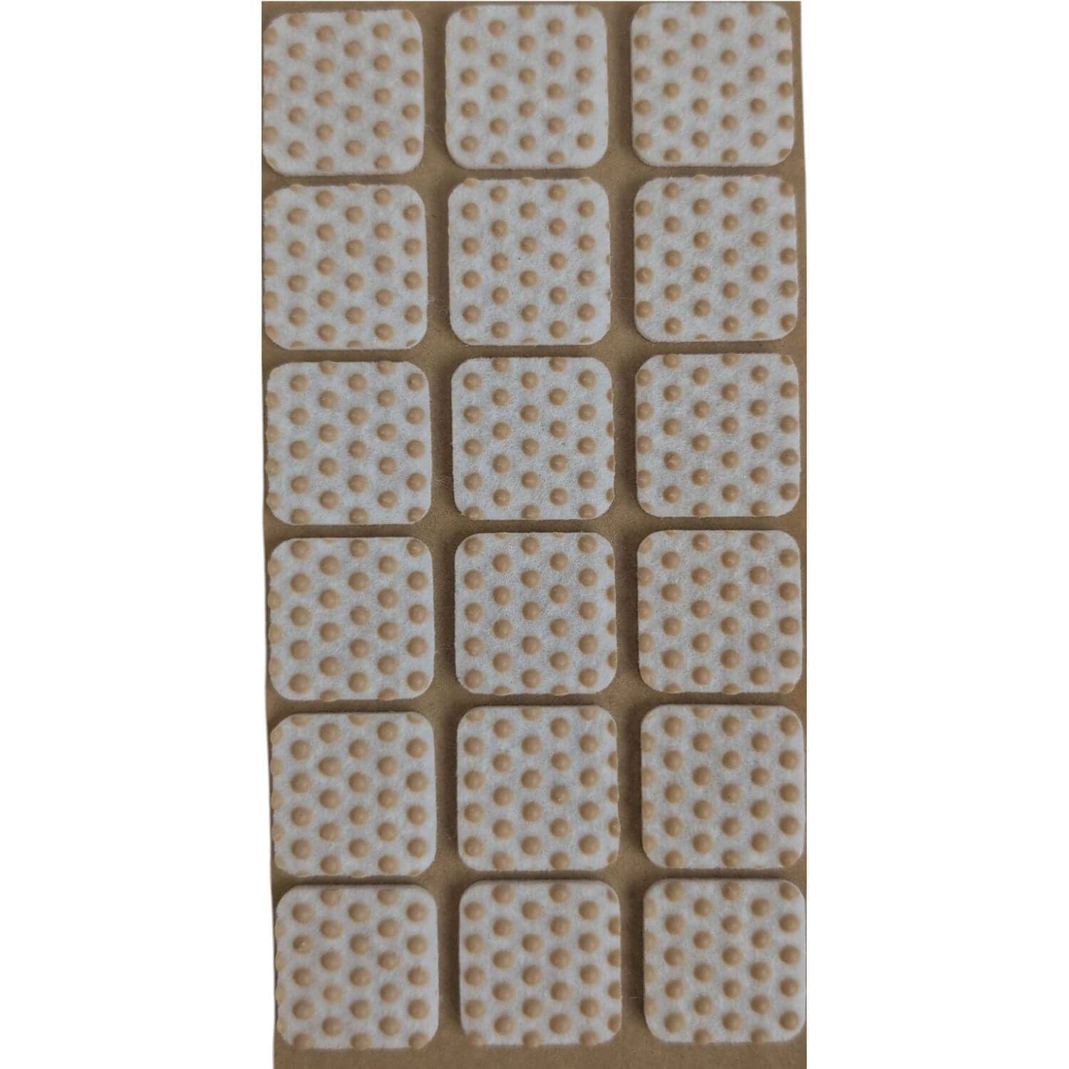 Folmag 18 Stk. Anti-Rutsch Filzgleiter Quadrat 25x25 mm Weiss