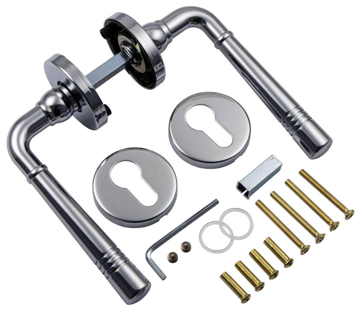 Béquille de porte Fimet CALLIOPE 151-273 en métal, cylindre profilé PZ - chrome poli