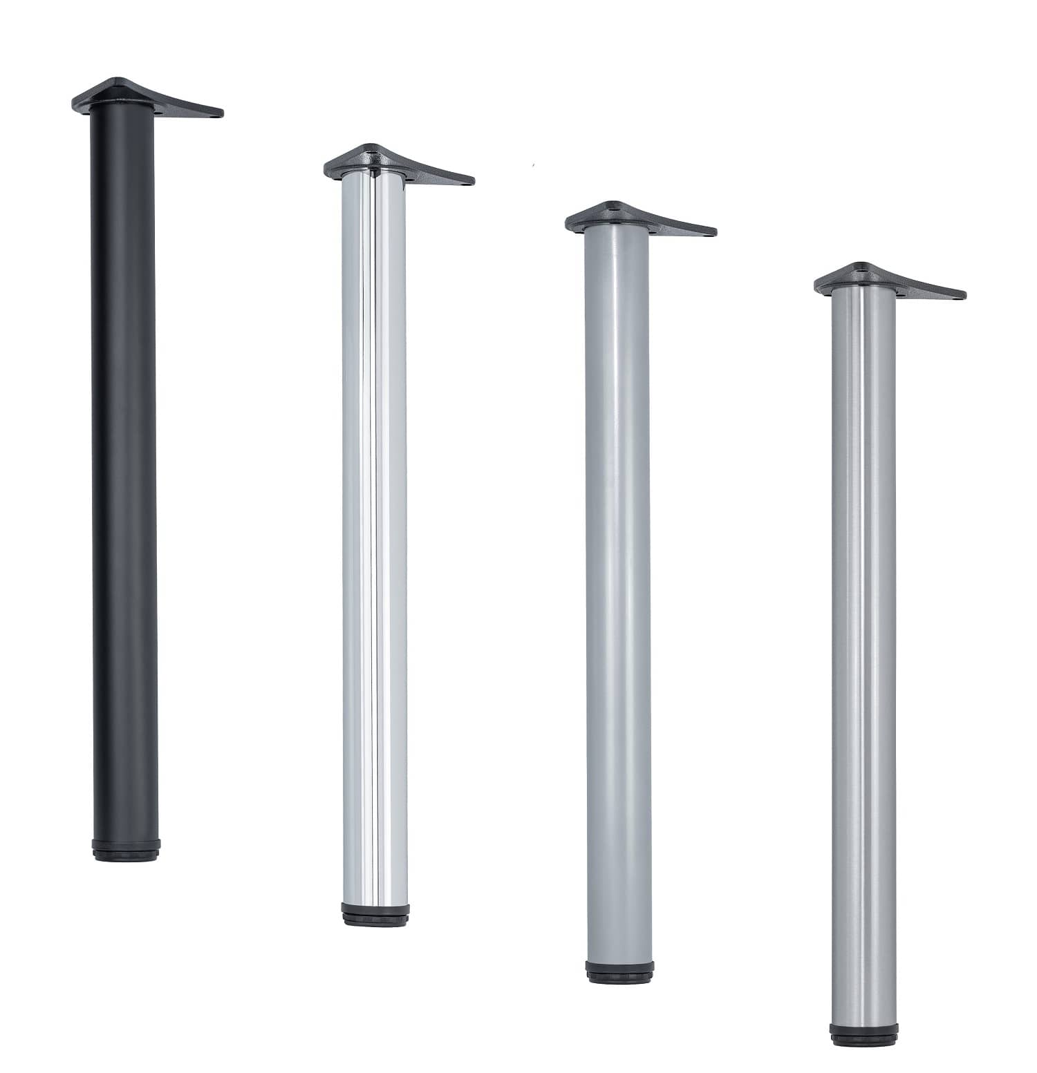 Häfele set di 4 gambe per tavolo 710 mm regolabili in altezza Gambe per mobili rotonde Ø 60 mm, cromate lucide