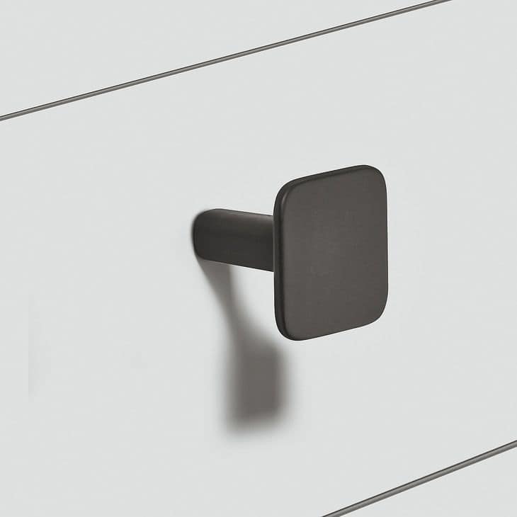 Häfele Möbelknopf H2385 aus Metall, Schwarz matt 27 x 28 mm