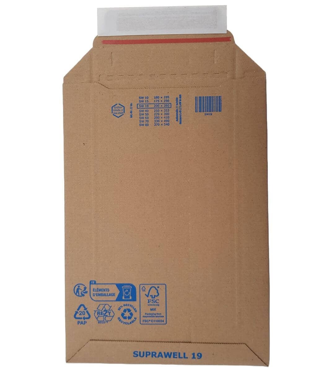 SUPRAWELL 25 Stück Versandtaschen SW mit Selbstklebeverschluss, A5 - 200 x 280 mm