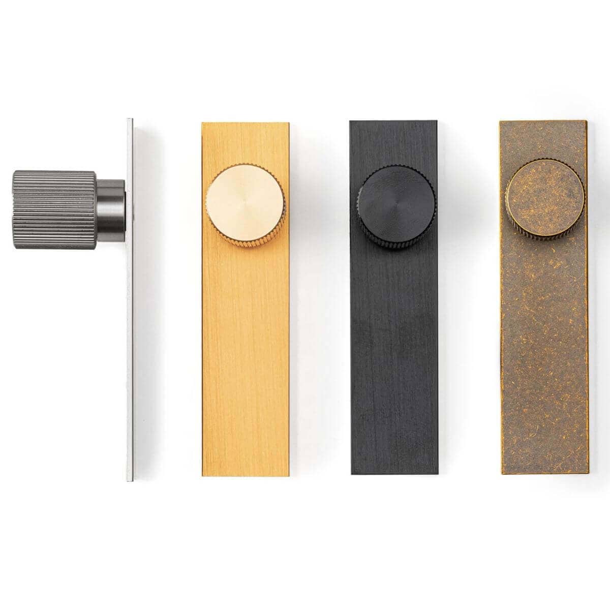 Viefe Möbelknopf ARPA PLATE aus Aluminium, Ø 22 x 33 mm, Edelstahl-Optik
