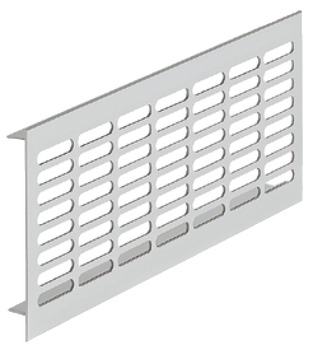 Häfele ventilation grille H3627 square, silver-colored aluminum with smooth bars