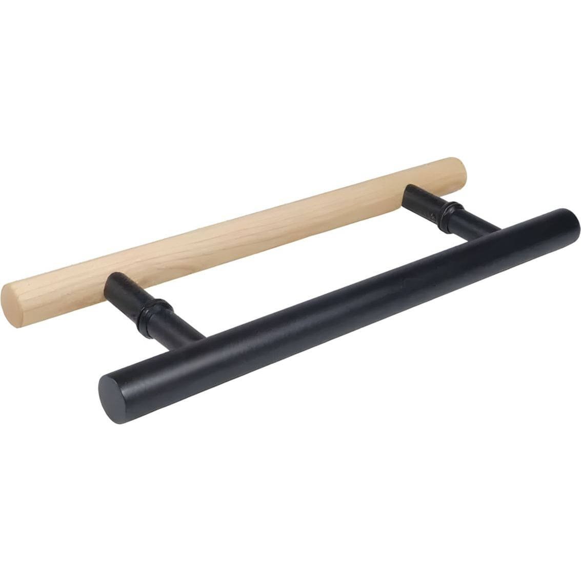 Siso Stoßgriff DRAVA aus Holz & Edelstahl natur / schwarz für Glastüren, 500 mm