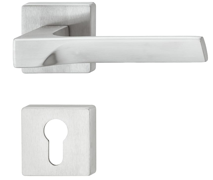 Häfele Drückergarnitur LDH 3205 aus Metall, Chrom satiniert, PZ - Profilzylinder