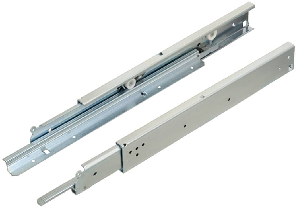 Fulterer Schubladenschienen Vollauszug FR7180 bis 200 kg Rollenführung Stahl aufliegende Montage, 800 mm / 785 mm