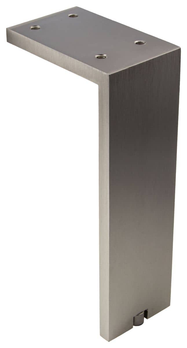 6005200L24-1 Möbelfuß FONDA aus Aluminium eckig höhenverstellbar 200 mm Edelstahl Optik