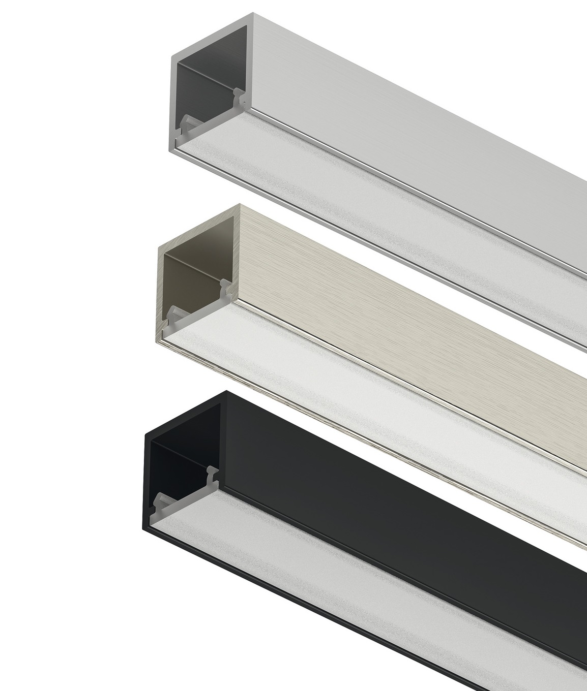 Häfele LOOX5 Perfil de subestructura LED 2102 de aluminio, ancho interior 11 mm, perfil plateado - 3000 mm