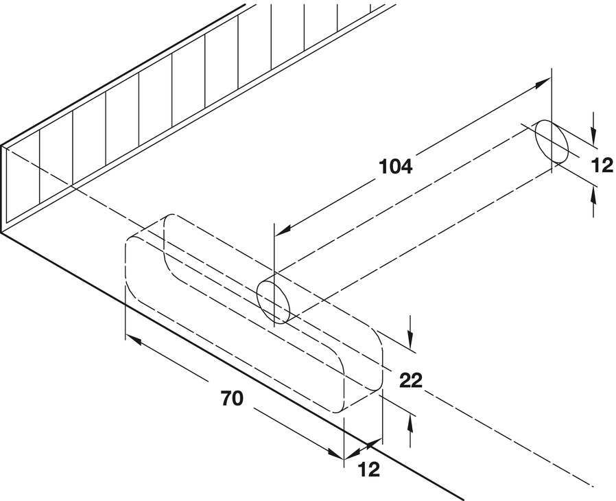 Tablarträger NOVA PRO aus Stahl  200 kg / m² für Wandmontage Skizze