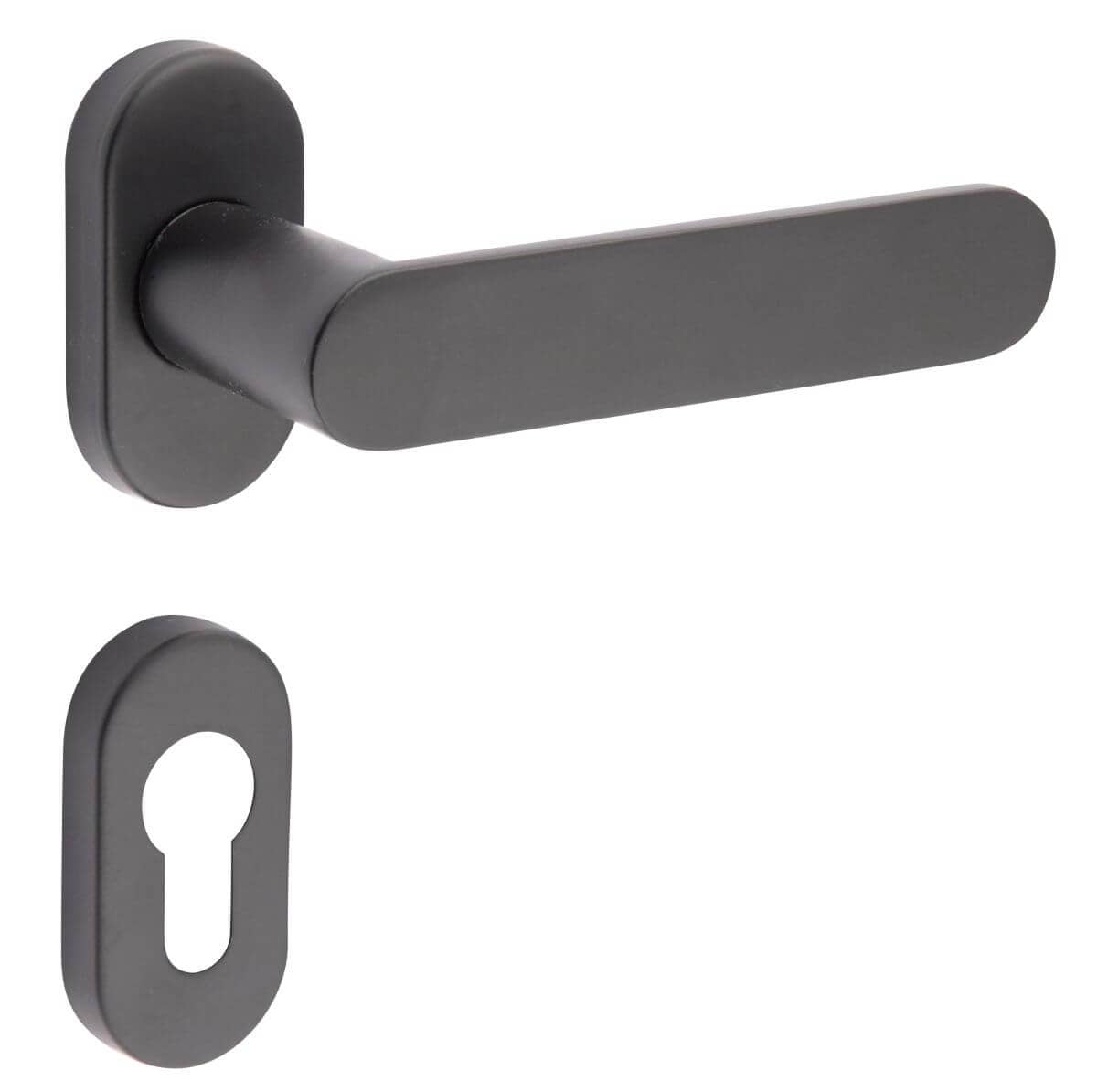 Juego de rosetas Fimet PZ SHAPE 1320-277 en rosetas estrechas, negro mate