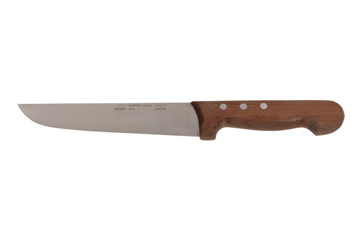 Stubai Butcher's knife with wooden handle made of chrome-molybdenum stainless steel, specially hardened, 180 mm