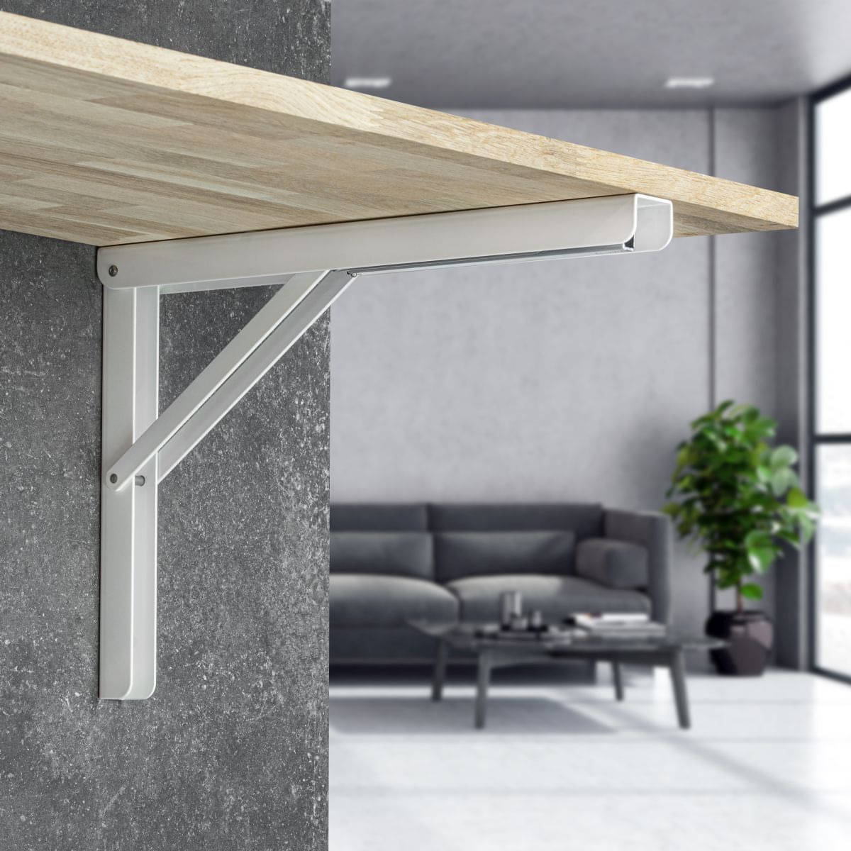 Klappkonsole PROFI LINE aus Stahl weiß