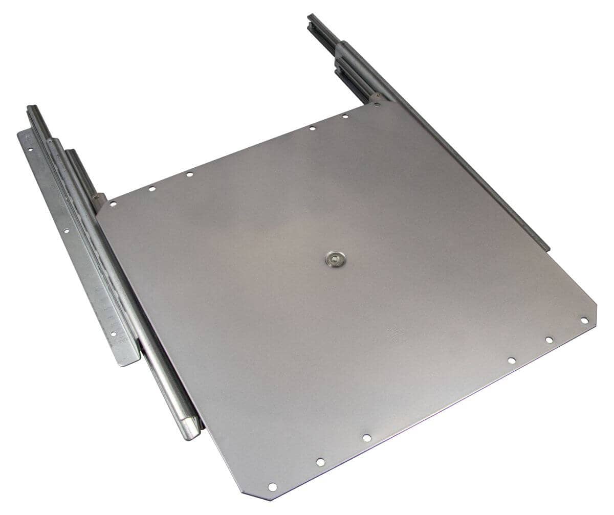 OMGE TV-Vollauszug aus Stahl, 320 x 320 mm Tragkraft 50 kg, Silber