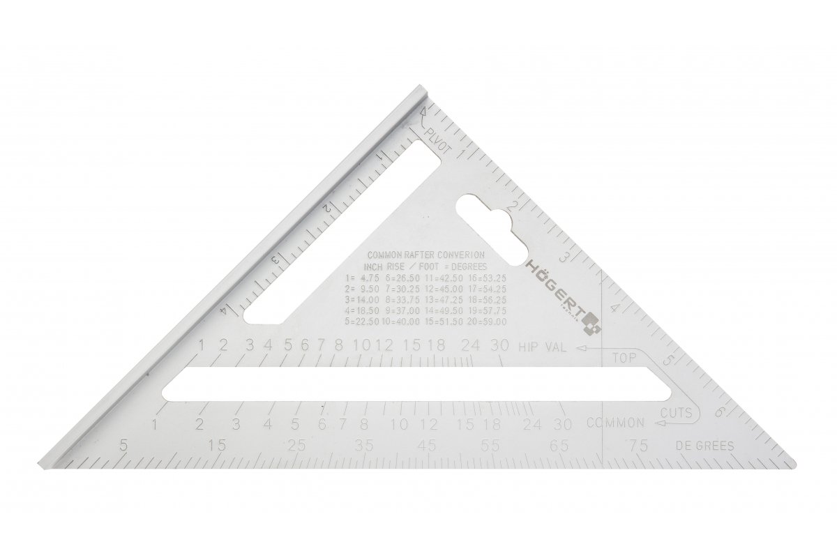 Högert Dreieck-Schreinerwinkel aus Aluminium, 185 mm