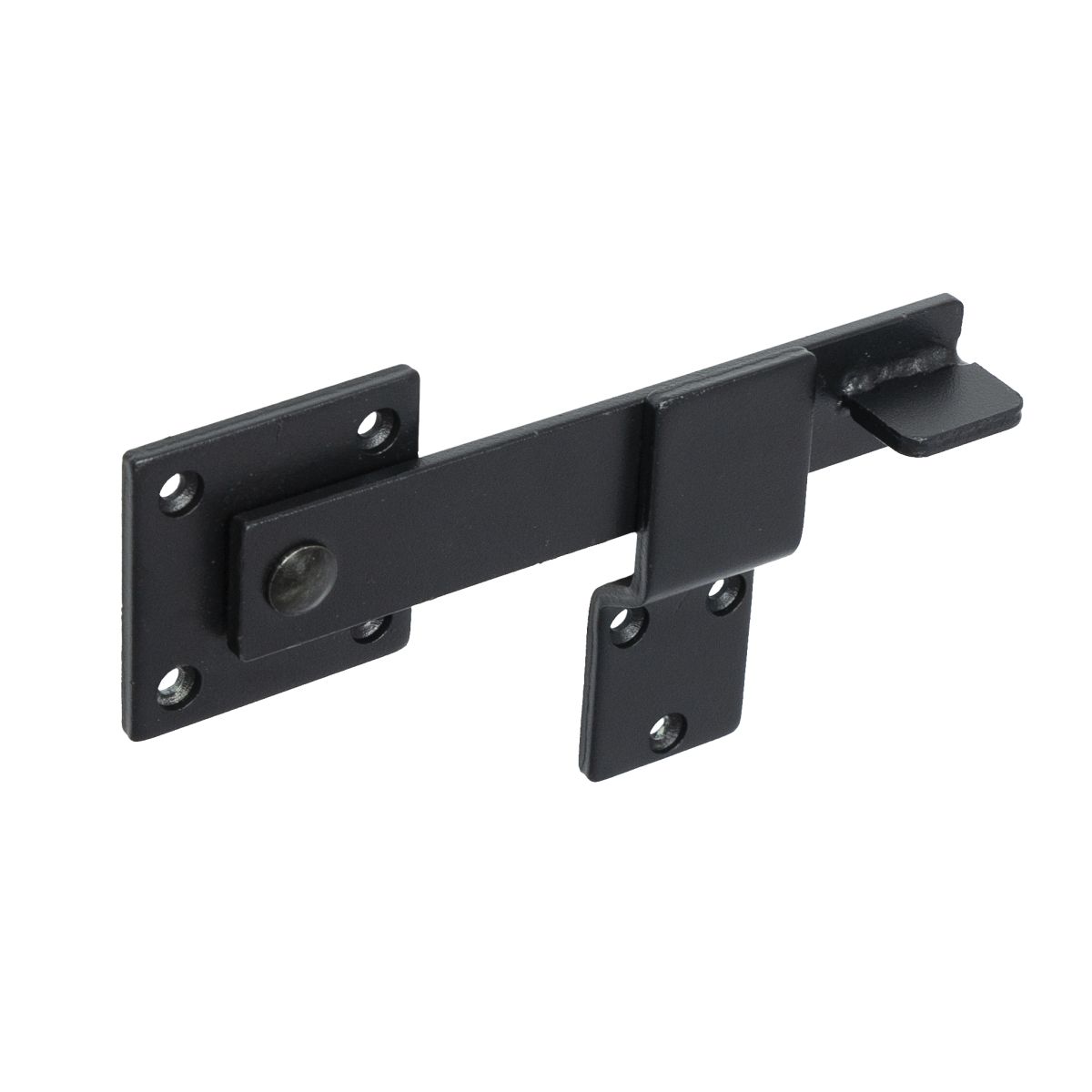 Domax Door bolt made of steel, black, with plate, 155 mm