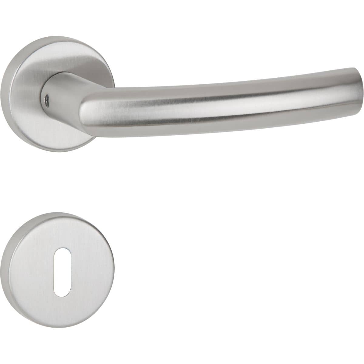 Hermat Türdrücker BASIC 07 aus Edelstahl, BB - Buntbart Edelstahl matt