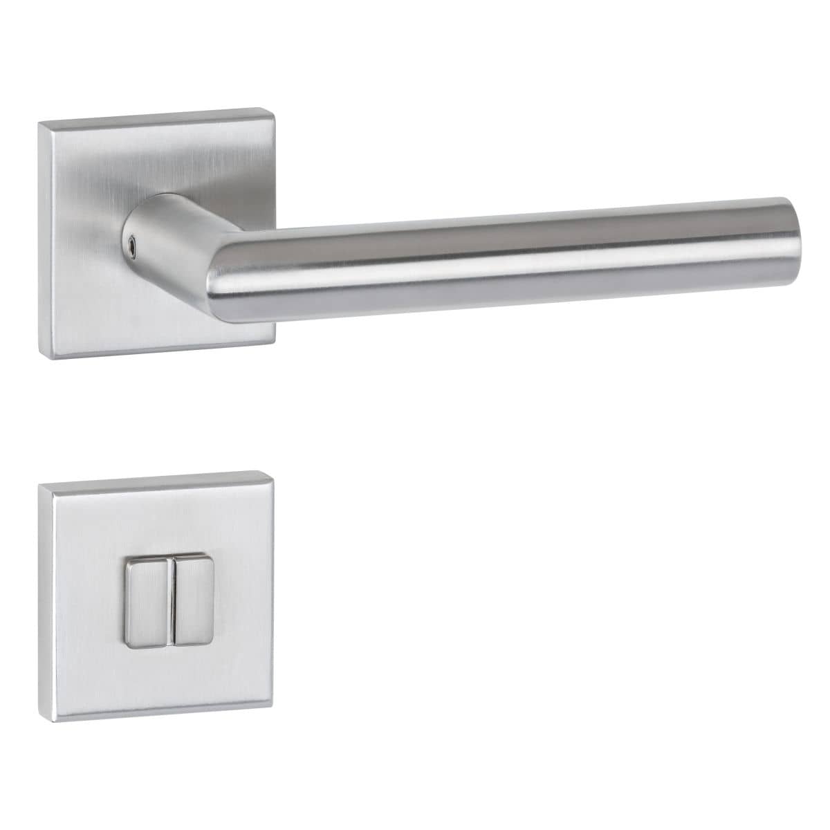 Hermat lever handle BASIC 02 in stainless steel, WC - bathroom stainless steel matt