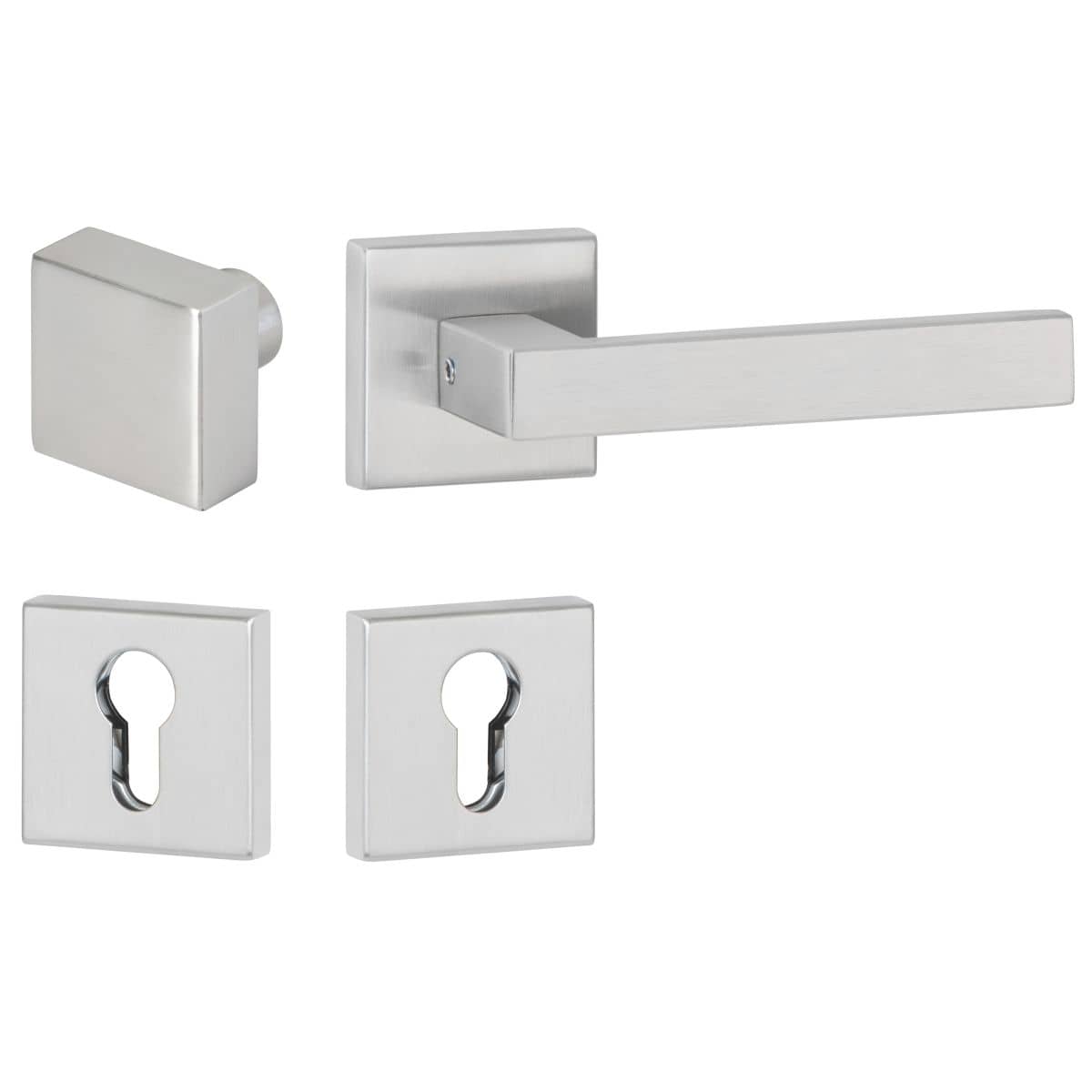 Hermat lever handle WEST 01 in stainless steel, knob / lever handle - DIN right stainless steel matt